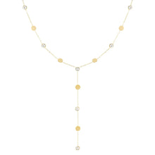 Laden Sie das Bild in den Galerie-Viewer, Lange Halskette mit Strass Goldfarbe