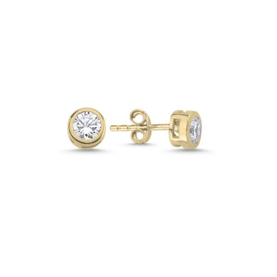 Round Solitaire  Stud Earrings