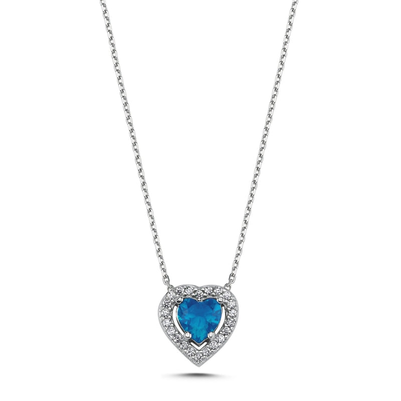 Aquamarine Heart Halskette