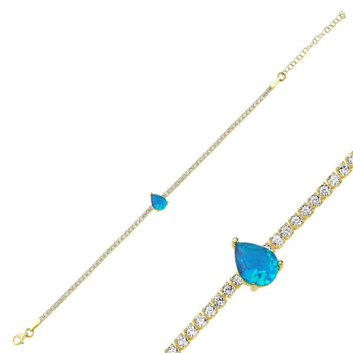 Aquamarine CZ Tennis Bracelet