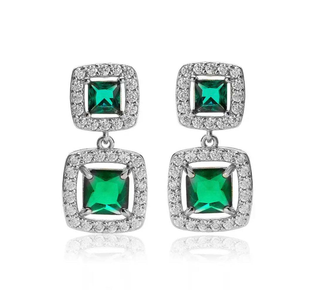 Green Diamond Ohrringe Silber
