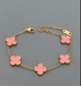 Luve Rosa Kleeblatt Armkette