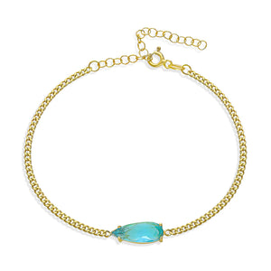 Acoumarin Stein Baguette Armband - 925 SILBER
