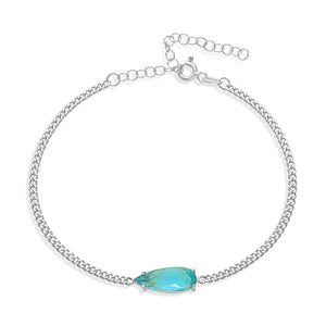 Acoumarin Stein Baguette Armband - 925 SILBER