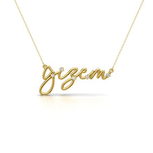 Laden Sie das Bild in den Galerie-Viewer, Signatur Namenskette waagerecht mit Zirkonia type