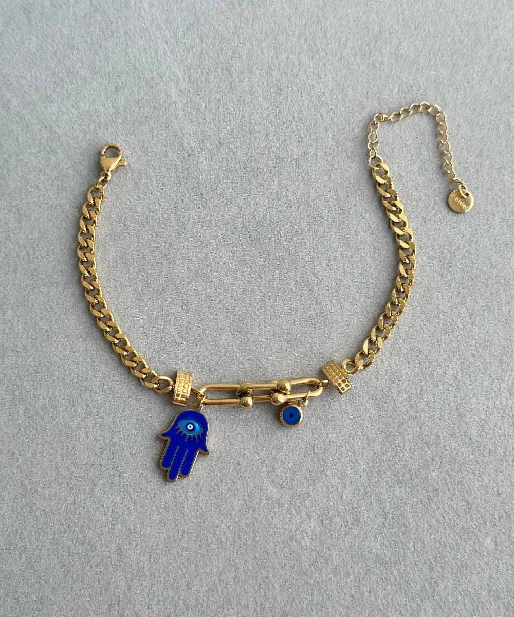 Fatimas Hand Armkette Blue