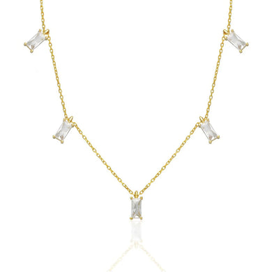 Baguette Charm Zirkonia Halskette