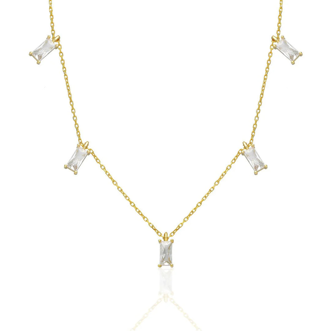 Baguette Charm Zirkonia Halskette