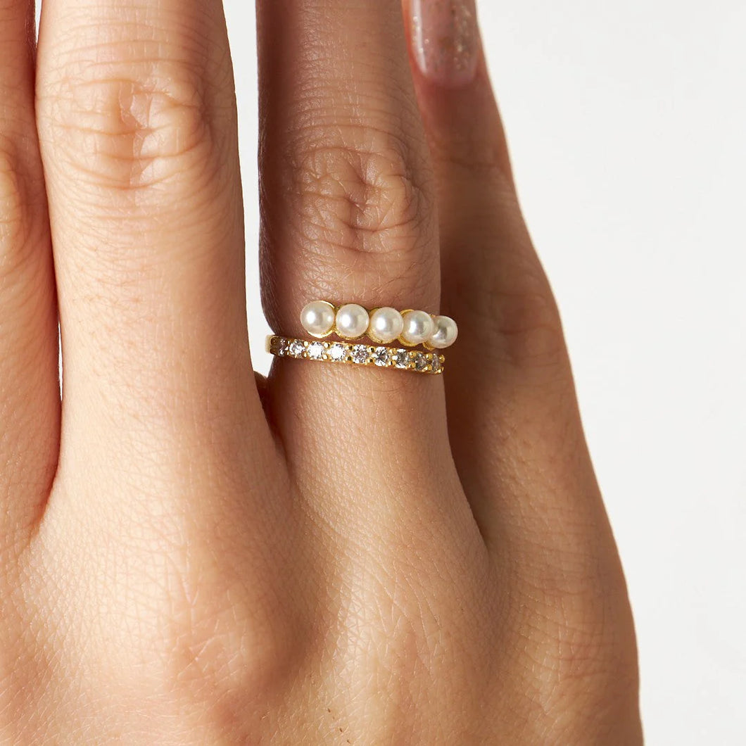 Perlen Stein Ring
