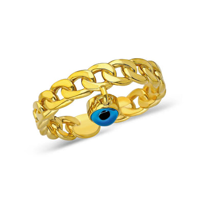 Ring mit Nazar Auge hängend