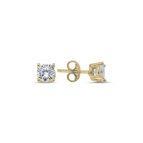 5mm CZ Solitaire Stud Earrings