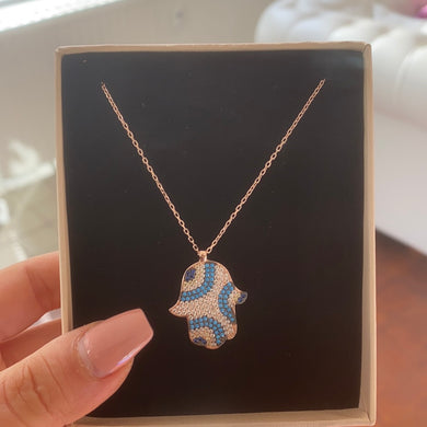 Fatimas Hand Roségold Kette