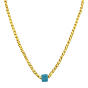 Gersten Halskette mit Blauer Naturstein